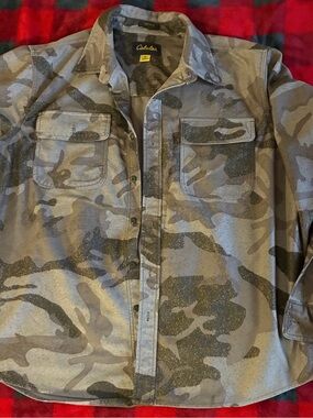 Cabela's Men's Gray Camouflage Lightweight Shirt Jacket